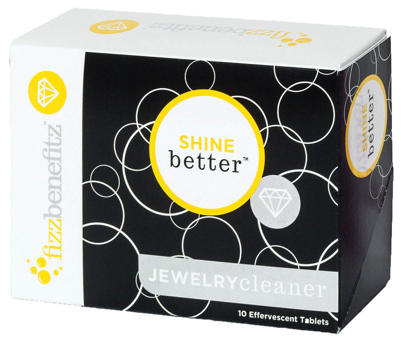[Australia] - FizzBenefitz Shine Better Jewelry Cleaner - Restores Brightness to Gold, Diamond, Sterling Silver, Brass Jewelry and is The Perfect Solution for a Dirty Ring or Silverware - 10 Effervescent Tablets 
