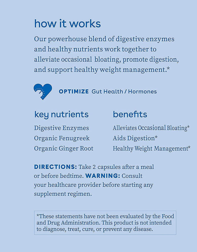 [Australia] - Love Wellness Bye Bye Bloat, Digestive Enzymes Supplement - 60 Capsules - Bloating & Gas Relief - Helps Reduce Water Retention & Overall Digestive Health - Safe & Effective With Fenugreek, & Dandelion 