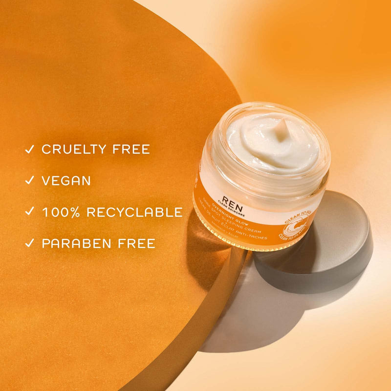 [Australia] - REN Clean Skincare Dark Spot Removal Overnight Cream - Proven to Reduce Hyperpigmentation with Natural Algae and Phytoglycogen - Cruelty Free & Vegan Hydrating Facial Moisturizer, 50 ml 
