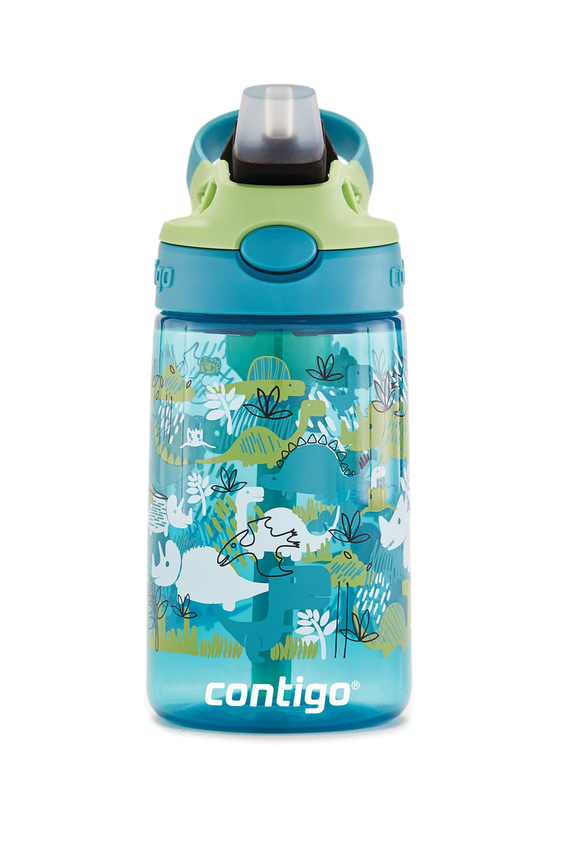 [Australia] - Contigo Kids Thermal Drinking Bottle Easy Clean Autospout with Straw, BPA-free stainless steel water bottle, 100% leak-proof, easy to clean, ideal for daycare Dinoboy Plastic 