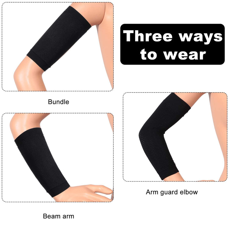 [Australia] - 8 Pairs Arm Shapers Set Upper Arm Compression Sleeve Slimming Arm Warps Arm Slimming Shaper for Woman Cooling Arm Sleeves Cover Sun Sleeves Cover with Thumb Hole 