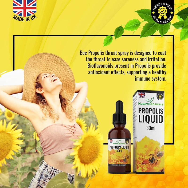 [Australia] - Bee Propolis Liquid 30ml (1 Bottle) Alcohol-Free Propolis Liquid Extract Tincture Skin Healing Throat and Mouth Health by Natural Answers. - 1 