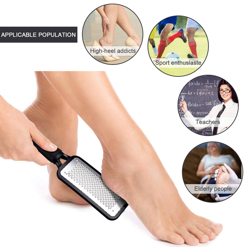 [Australia] - Foot File by Joovre, Best Callus Remover for Dry and Wet Feet, Exfoliates, Removes Hard Skin, Surgical Grade Stainless Steel File (Black) 