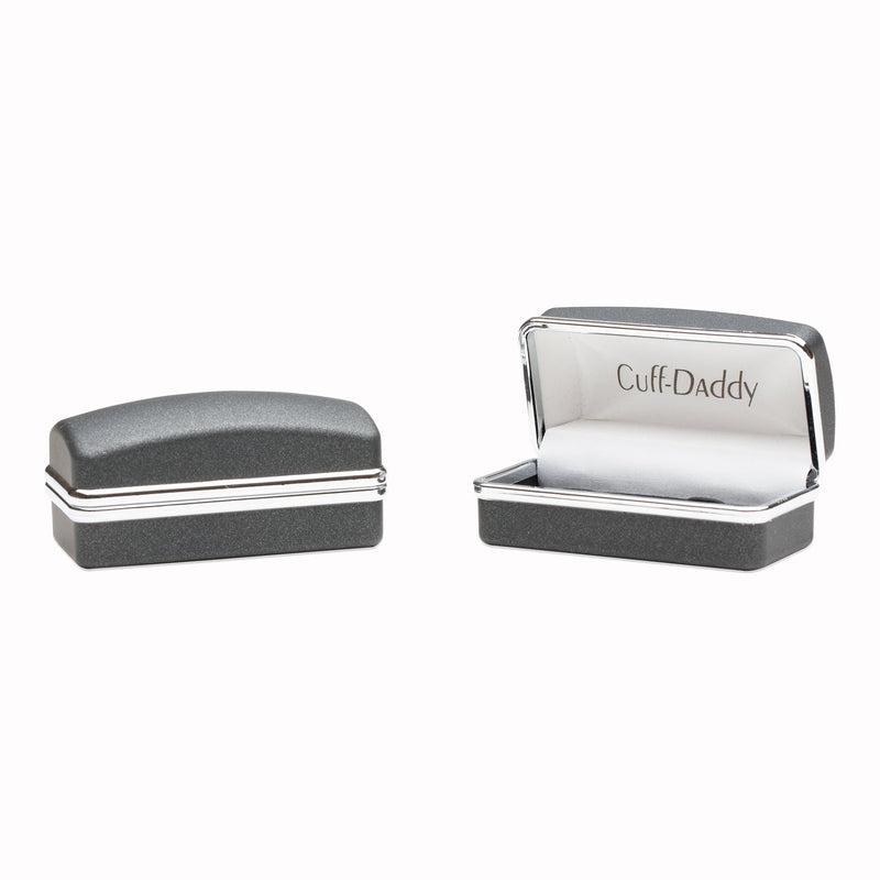 [Australia] - Cuff-Daddy Classic Silver Engravable Cufflinks with Presentation Box 