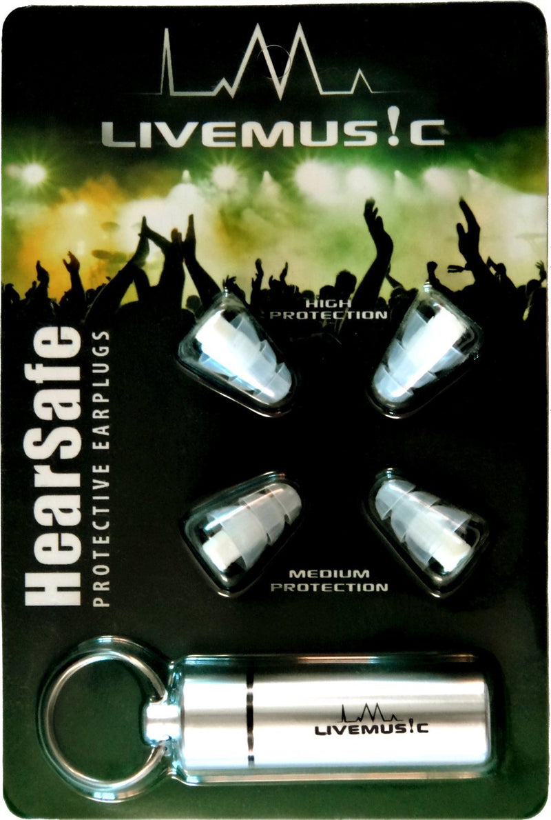 [Australia] - LiveMus!c HearSafe Ear Plugs - High Fidelity Earplugs for Musician, Concert, Drummer, DJ & Clubbing - Reusable, Comfortable - Noise Protection, Cancelling (Standard Size) Standard 