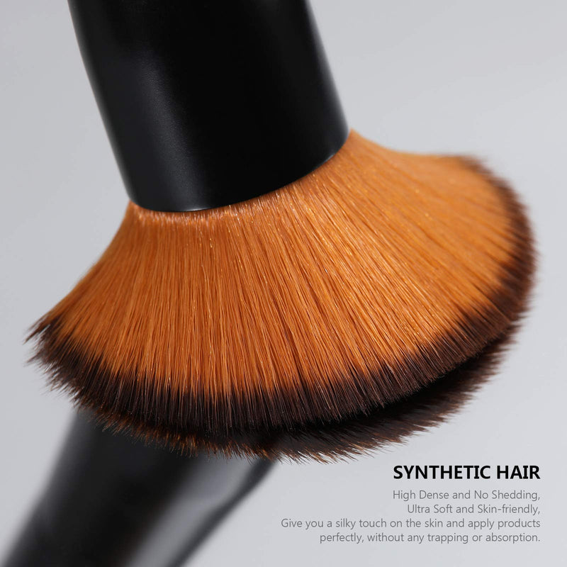 [Australia] - DUcare 2Pcs Foundation Brush and Concealer Brush Professional Flat Top Kabuki Brush for Face Synthetic Liquid Blending Mineral Powder Makeup Tools 