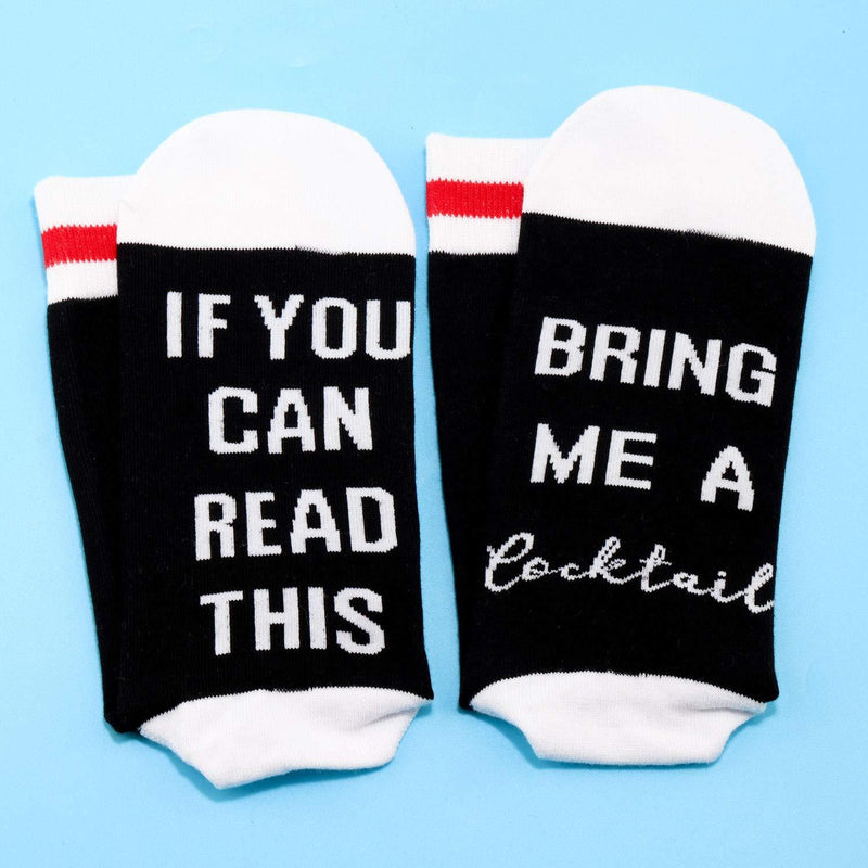 [Australia] - PYOUL 1 Pair Cocktail Lover Socks If You Can Read This Bring Me A Cocktail Socks Bring Me a Cocktail- 1 Pair 