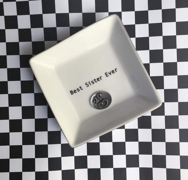 [Australia] - Best Sister Ever Gift | Jewelry Ring Holder | Elegant Trinket Tray or Dish by Simply Charmed 