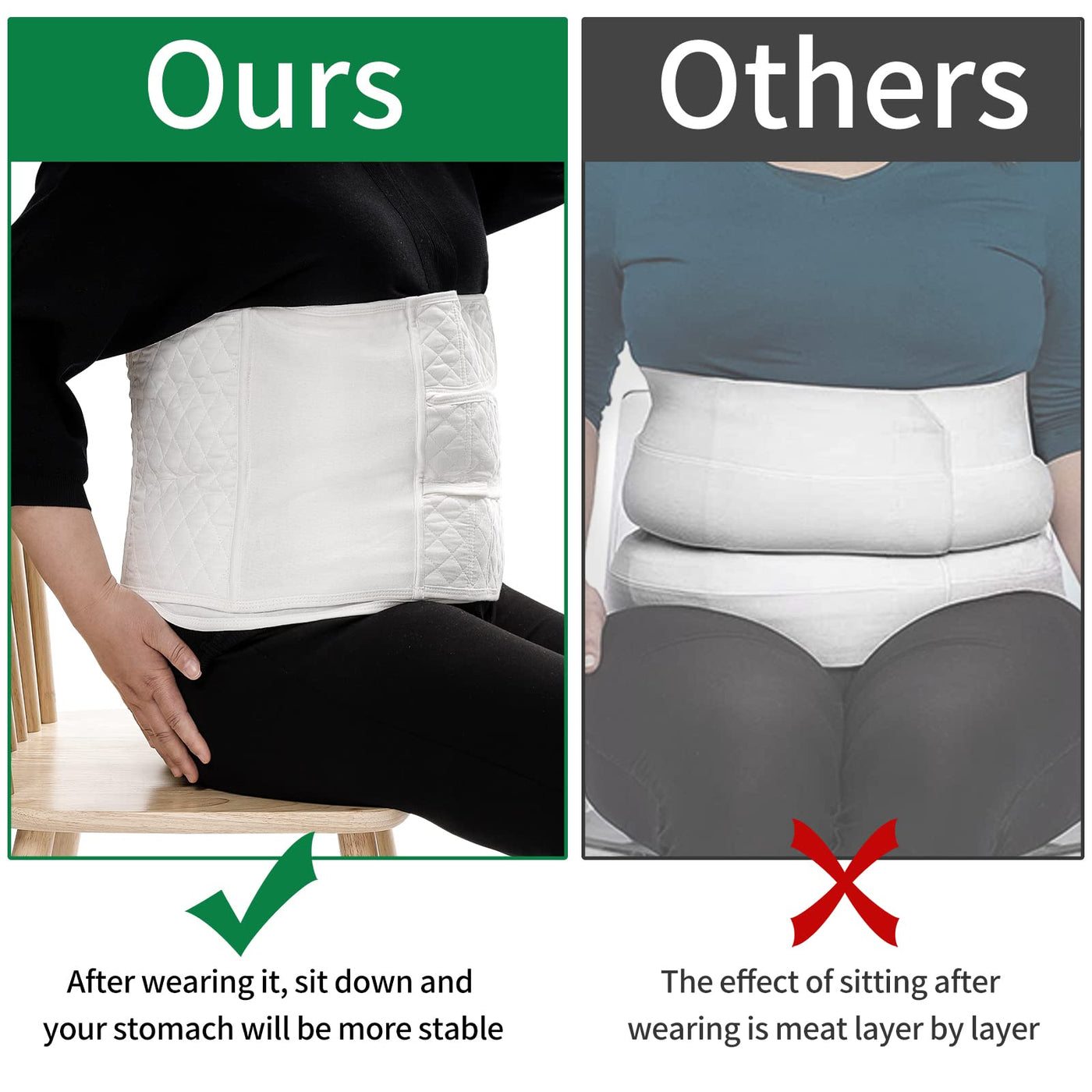 Plus Size Abdominal Binder Post Surgery tummy tuck- Belly Band for C  Section Recovery postpartum- Compression Garment +Woman Lower Waist Support  Belt- Hernia Belt For Men- Back brace for lower back (4XL)