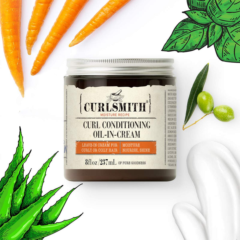 [Australia] - Curlsmith - Curl Conditioning Oil in Cream - Vegan Leave in Conditioner for Curly and Coily Hair (8oz) 8 Fl Oz (Pack of 1) 