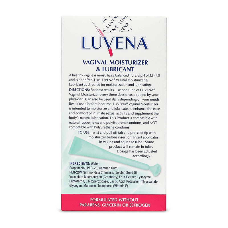 [Australia] - Luvena Moisturizer - Vaginal Moisturizer & Menopause Support for Women - Feminine Intimate Dryness, Redness, Irritation, Burning Symptom Relief - Water Based, Paraben & Glycerin Free - (2 Pack) 6 Count (Pack of 2) 