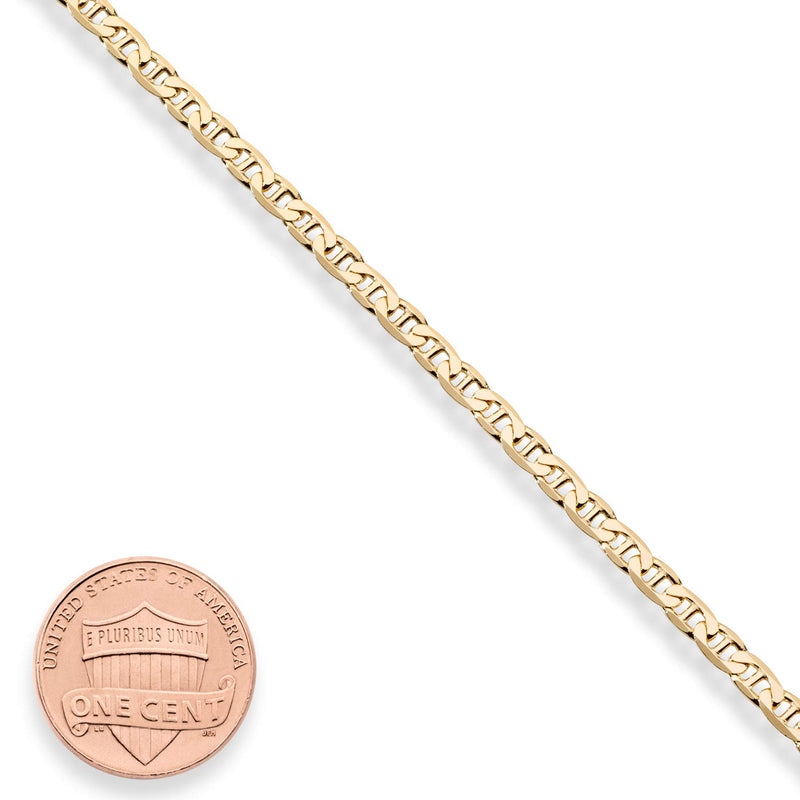 [Australia] - Miabella 18K Gold Over Sterling Silver Italian 3mm, 4mm Solid Diamond-Cut Mariner Link Chain Bracelet for Men Women, 6.5, 7, 7.5, 8 Inch Made in Italy 6.5 Inches 