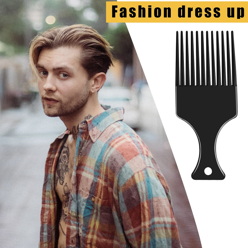 [Australia] - 3 Sizes Afro Combs Set, Black Plastic Afro Hair Comb Hair Pick Comb Wide Tooth Comb Hairdressing Styling Tool for Natural Curly Hair Style 