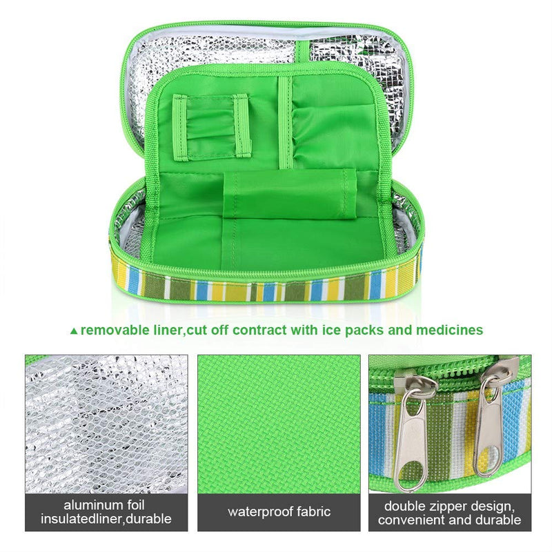 [Australia] - Portable Insulin Cooler Bag Diabetic Medical Organizer Insulation Cooling Travel Case, Green 