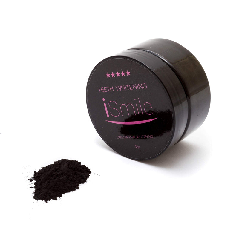 [Australia] - iSmile Activated Charcoal Teeth Whitening Powder – Menthol Flavour - 100% Natural and Vegan Friendly – Less Abrasive for Better Stain Removal - Freshens Breath 