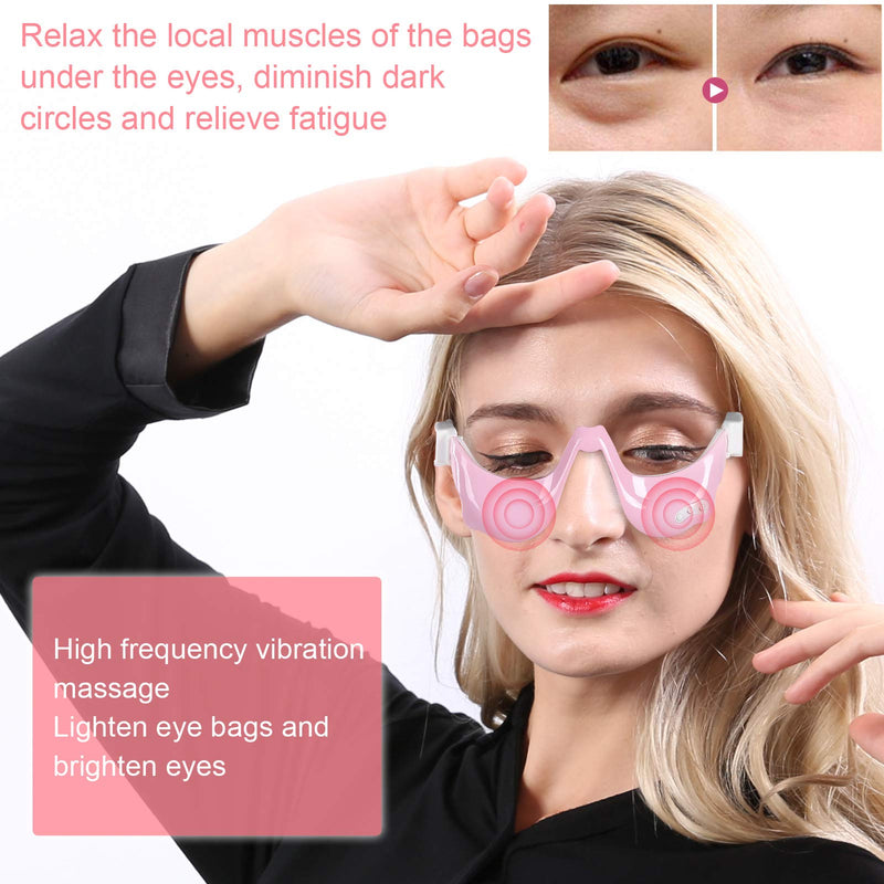 [Australia] - Eye Massager, Eye Beauty Instrument Eye Fatigue Relief Ems Microcurrent Eye Massage Machine For Relieves Massage Pen Eye Massager Electric For Patches Dark Circles Puffy [Pink] 