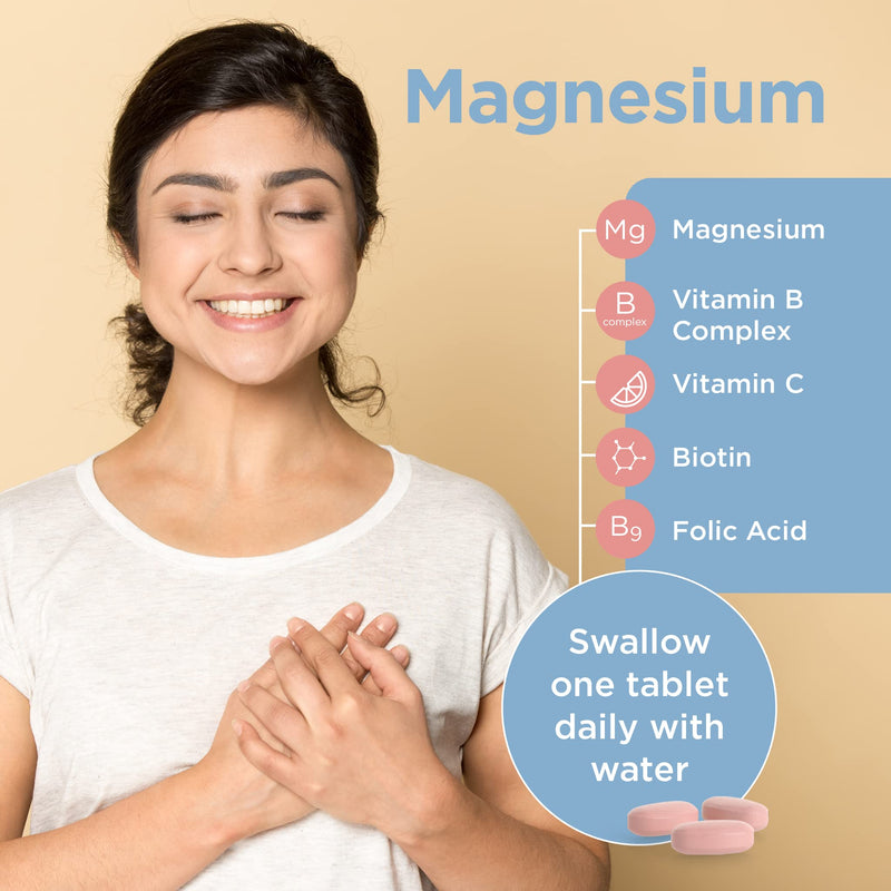 [Australia] - Healthspan Magnesium 375mg (90 Tablets) | Added Vitamin C & Vitamin B Complex | Promotes Immune Health | Support Your Bones, Teeth, Muscles & Nervous System | Vegan 