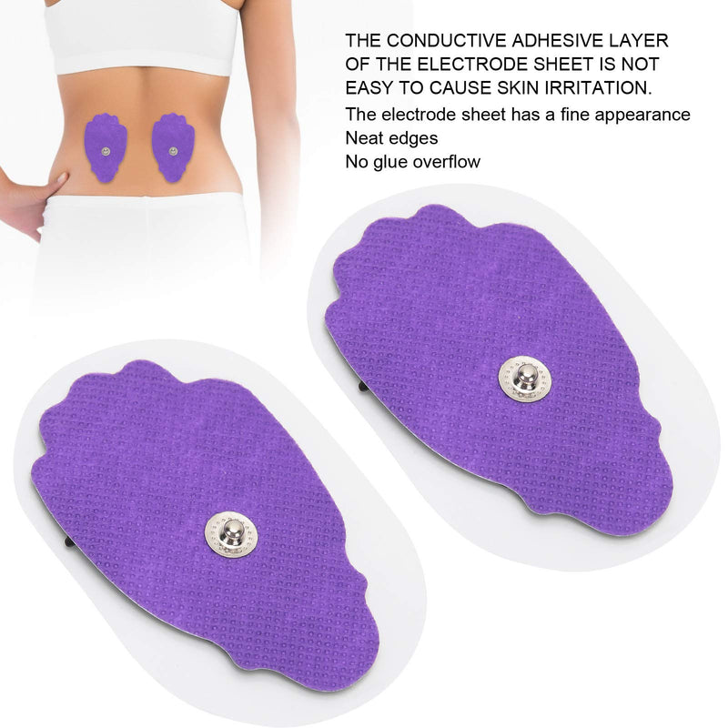 [Australia] - 20pcs Electrode Pad for TENS/EMS Massage Therapy Machine, Hand-Shaped Electrode Replacement Gel Pads, Non-Woven Fabric, Button Type (Purple) 