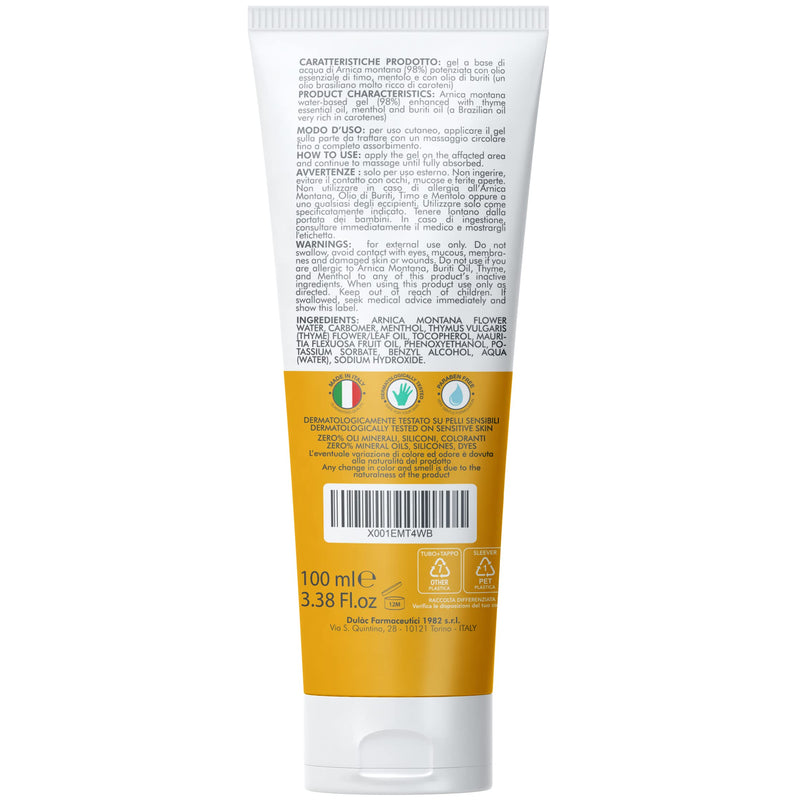 [Australia] - Arnica Gel for Bruising and Swelling 100ml Extra Strong 98%, Fast Action, Made in Italy for Massage of Muscles and Joints, Natural and Dermatologically Tested Formula - Dul�c 