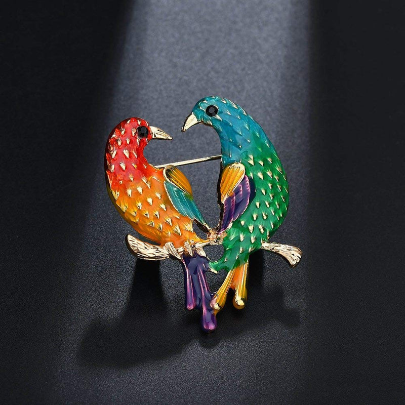 [Australia] - MIXIA Enamel Birds Brooch Lapel Pin Clip Ladies Animal Suit Brooch Broches Vintage Brooches for Women 