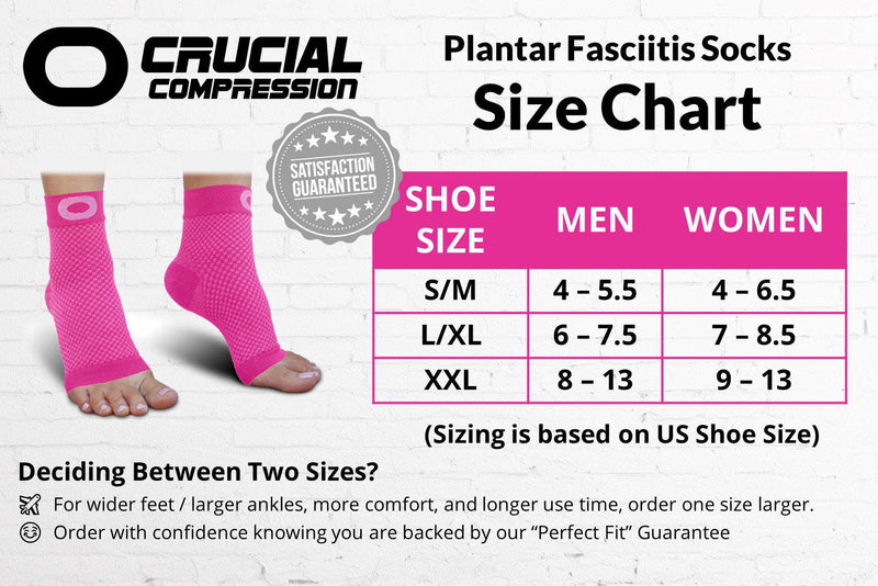 [Australia] - Plantar Fasciitis Socks with Arch Support for Men & Women - Best Ankle Compression Socks for Foot and Heel Pain Relief - Better Than Night Splint Brace, Orthotics, Inserts, Insoles L/XL (6-7.5 Men / 7-8.5 Women) Pink 