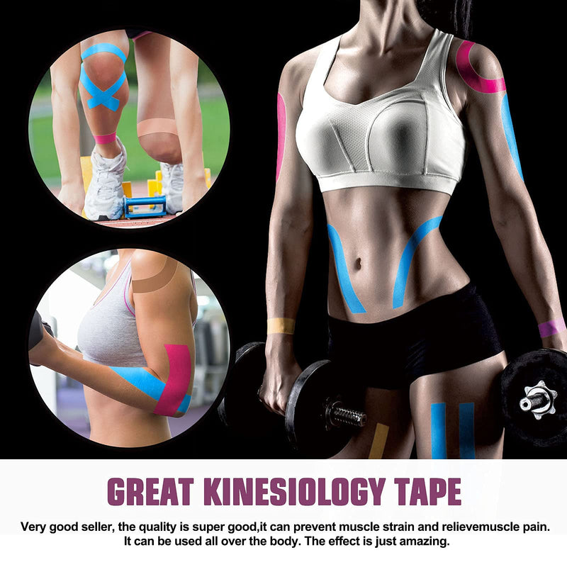 [Australia] - Kinesiology Tape Precut(2 Pack) Kinetic Tape Rolls Athletic Tape Elastic Therapeutic Sport Tape for Knees, Ankles, Shoulder, Elbow, Pain Relief and Injury Recovery 2 Inch x 16.4 ft (Purple) (2 Pack) Purple 