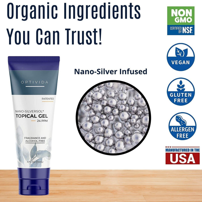 [Australia] - Optivida Health Nano-Silver Infused Hydrogel 2Pk , Topical Healing | Fast Quick Natural Healing For Scars, Wounds, Rashes, Soothe Skin Irritations, Advanced Cellular Silver Unscented (2PK 8 Oz.) 4 Fl Oz (Pack of 2) 