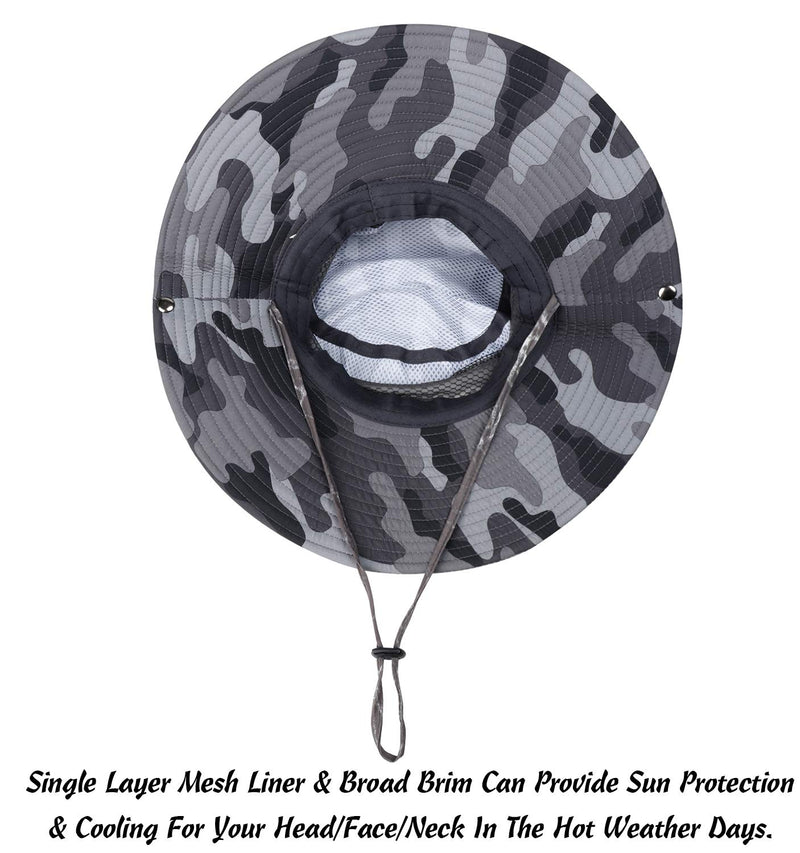 [Australia] - DOCILA Camo Boonie Bucket Hat for Men Women Military Style Outdoor Fishing Safari Hunting Fisherman Sun Caps Grey 