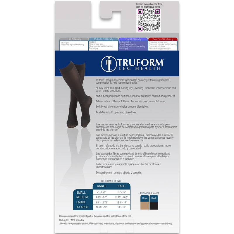 [Australia] - Truform Women's Compression Stockings, 20-30 mmHg, Knee High Length, Open Toe, Opaque, Beige, Medium Beige (Open Toe) Medium (1 Pair) Open Toe 20-30 mmHg 