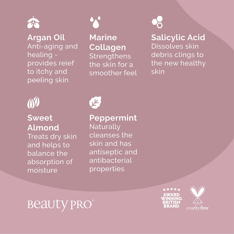 [Australia] - BeautyPro FOOT THERAPY Foot Mask with Collagen, Salicylic Acid (BHA Complex), & Argan Oil | Packed Full of Natural Ingredients | Intensely Moisturising | Bootie with Removable Toe Tip | 