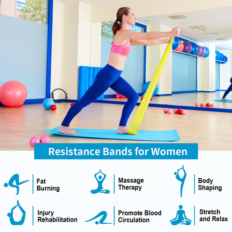 [Australia] - Resistance Bands Set, [Set of 3] 1.5M/4.9ft Skin-Friendly Exercise Bands with 3 Resistance Levels,Workout Resistance Bands Set for Women Men,Ideal for Strength Training,Yoga,Gym,Pilates,Fitness 