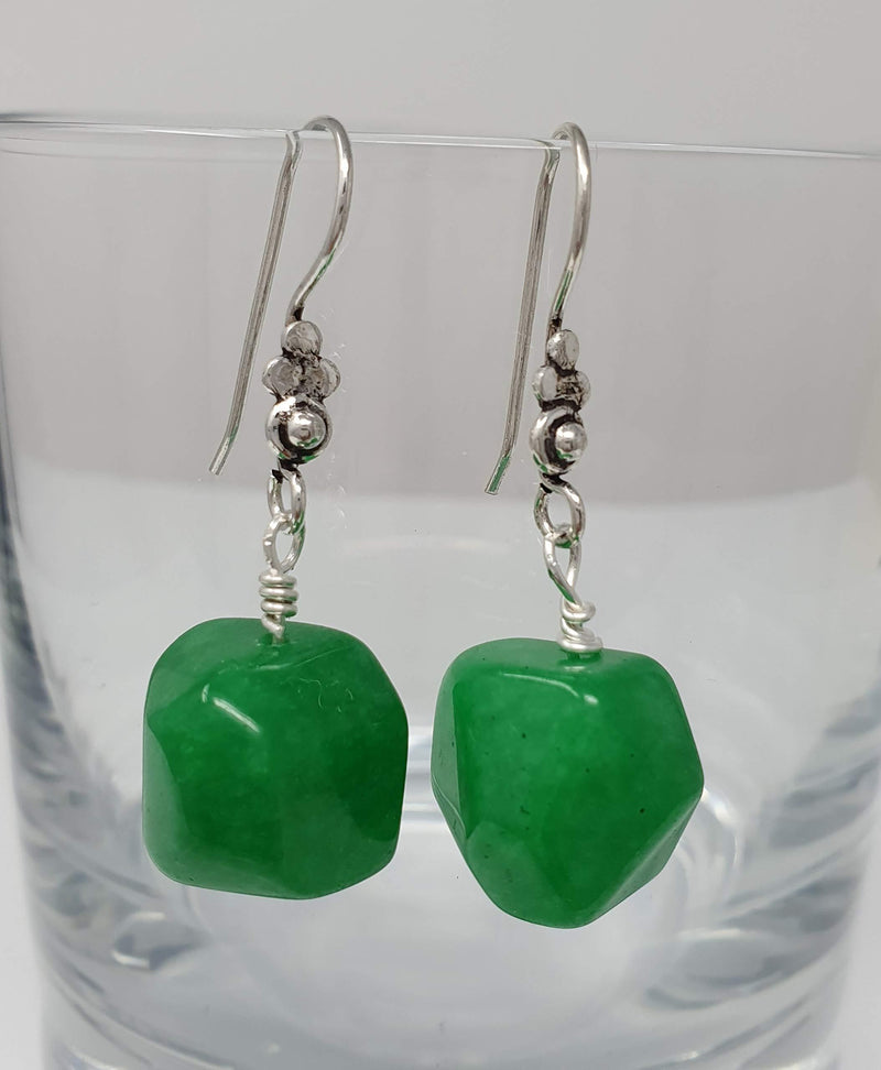 [Australia] - TreasureBay Stunning Handmade Natural Gemstone Earrings for Women Green Agate 