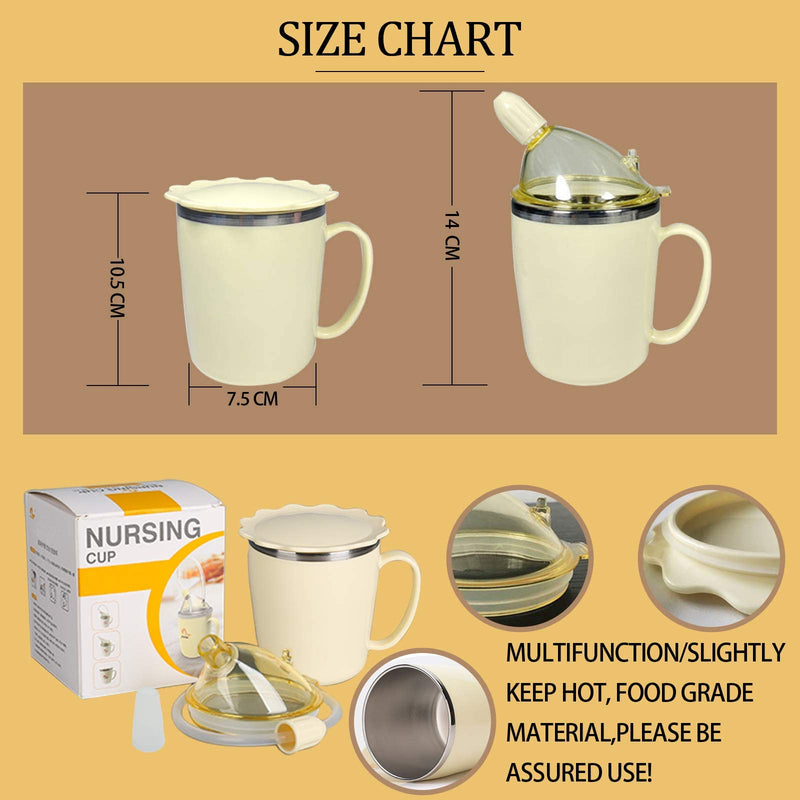 [Australia] - KIKIGOAL Convalescent Feeding Cup, Drinking Cup with Straw for Disabled Patient Maternity Drink Water Porridge Soup, Drinking Aids Wh 