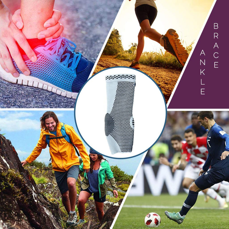 [Australia] - NeoTech Care Ankle Support Brace, Bamboo Fiber, Gray (Size XS, 1 Unit) X-Small (Pack of 1) 