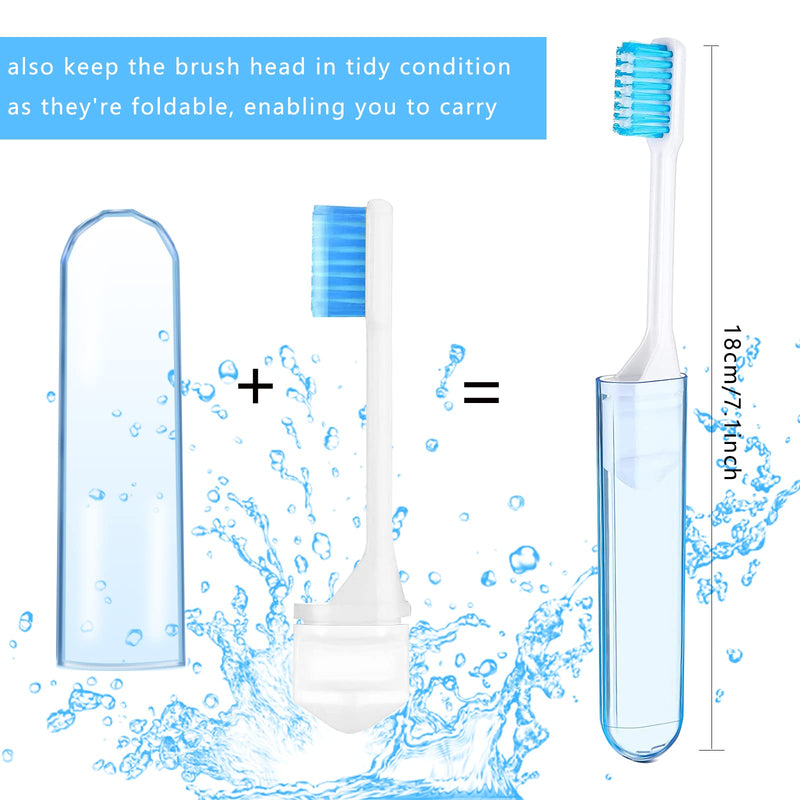 [Australia] - 4 Pcs Portable Toothbrush Set Travel Soft Folding Toothbrush Outdoor Mini Toothbrush Disposable School Toothbrush Firm Toothbrushes Foldable Toothbrushes Kit for Camping Traveling Adults Kids Childern 4 pcs 