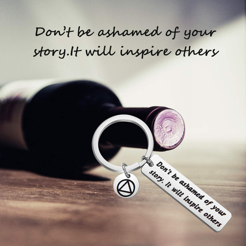 [Australia] - MAOFAED Sobriety Gift Recovery AA Alcoholics Anonymous Birthday Gift Don‘t Be Ashamed of Your Story Sober Keychain New Beginnings Gift Don't Ashamed of your story 