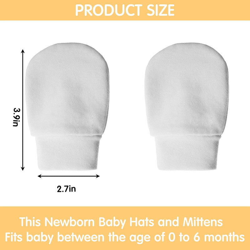 [Australia] - 4 Pairs Newborn Baby Mittens Infant No Scratch Mittens Cotton Gloves 0-6 Months Gray, Navy Blue, Black, Dark Gray 