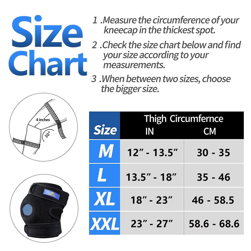 [Australia] - ABYON Plus Size Knee Braces for Meniscus Tears with Side Stabilizers for Men and Women Knee Pain,Relieves ACL, LCL, MCL Tendonitis, Arthritis Pain,or Joint Pain Relief.Non Slip Knee Support with Adjustable Straps XX-Large Black 