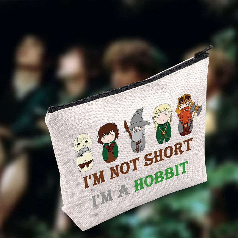[Australia] - LEVLO Funny Lord of The Rings Cosmetic Bag Hobbit Movie Fans Gift I'm Not Short I'm a Hobbit Makeup Zipper Pouch Bag Hobbit Power Gift, I'm a Hobbit, 
