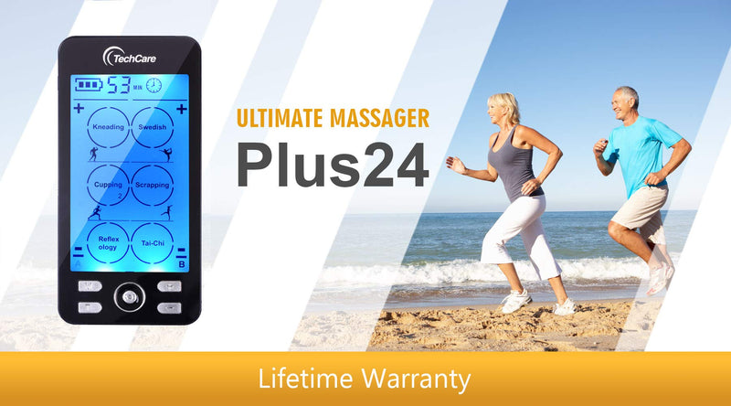 [Australia] - Tens Unit Plus 24 Rechargeable Electronic Pulse Massager Machine Multi Mode Device with All Accessories [New Model] 