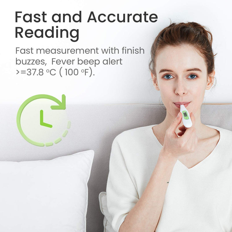 [Australia] - Femometer Digital Thermometers, Oral Thermometer Adults Kids Babies, Accurate Switchable Body Temperature Thermometer, Green 