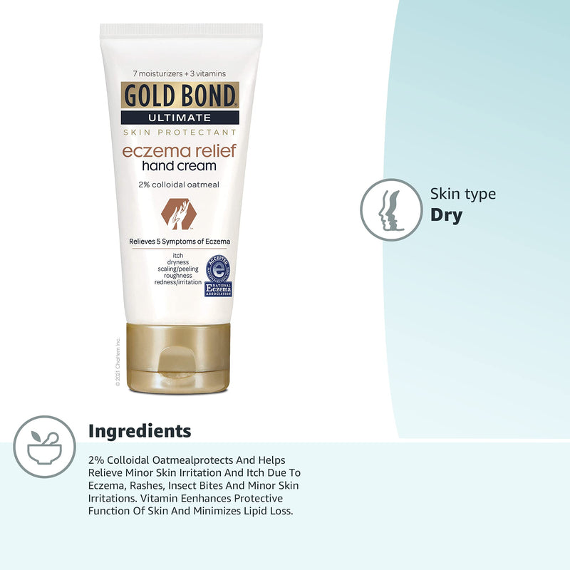 [Australia] - Gold Bond Hand Cream for Eczema Relief 3 oz., Skin Protectant Cream With 2% Colloidal Oatmeal 