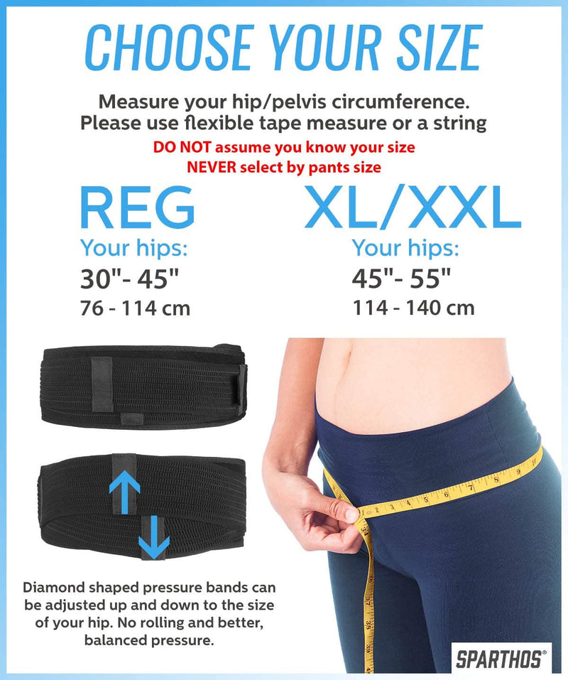 [Australia] - Sparthos Sacroiliac Si Hip Belt [Size Regular - Black] + Sparthos Hip Brace [Left Leg] 