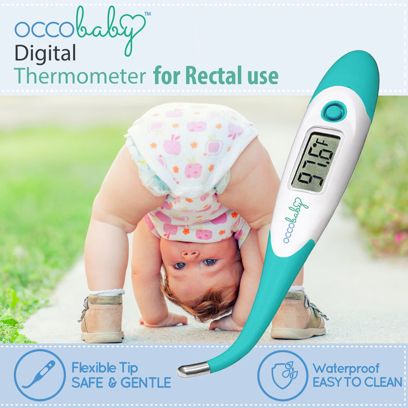 [Australia] - OCCObaby Clinical Digital Baby Thermometer - LCD, Flexible Tip, 10 Second Quick Accurate Fever Read Rectal Oral & Underarm Thermometer for Kids - Waterproof Baby Thermometer for Infants & Toddlers OCCOflex 