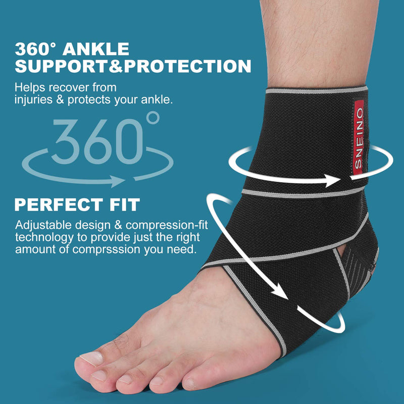 [Australia] - SNEINO Ankle Brace for Women & Men - Breathable Comfortable Adjustable Ankle Stabilizer, Ankle Support Brace for Basketball, Running, Achilles, Minor Sprains,Joint Pain Relief, Injury Recovery, Grey Grey - 1 PACK 