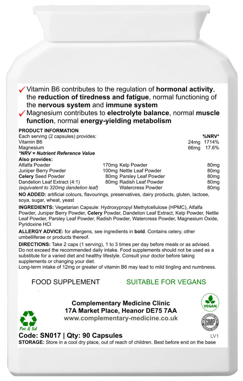 [Australia] - Complementary Supplements | Fluid Balance Complex | Hormonal, Electrolyte & Fluid Management Blend | Juniper Berry | Alfalfa | Kelp | Dandelion | Parsley | Magnesium | Vegan | 90 Capsules 
