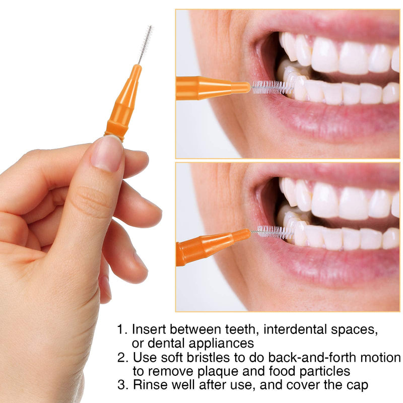 [Australia] - Interdental Brush Toothpick Dental Tooth Flossing Head Dental Brush Oral Dental Flosser Toothpick Cleaners Tooth Cleaning Tool with Storage Box, Red, Blue, Green, Orange (40) 40 