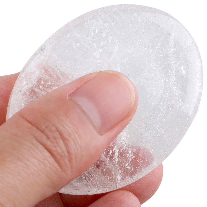 [Australia] - Shanxing Rock Quartz Thumb Worry Stone,Pocket Palm Stones Crystal Healing Reiki Meditation Stress Relief Pack of 2 