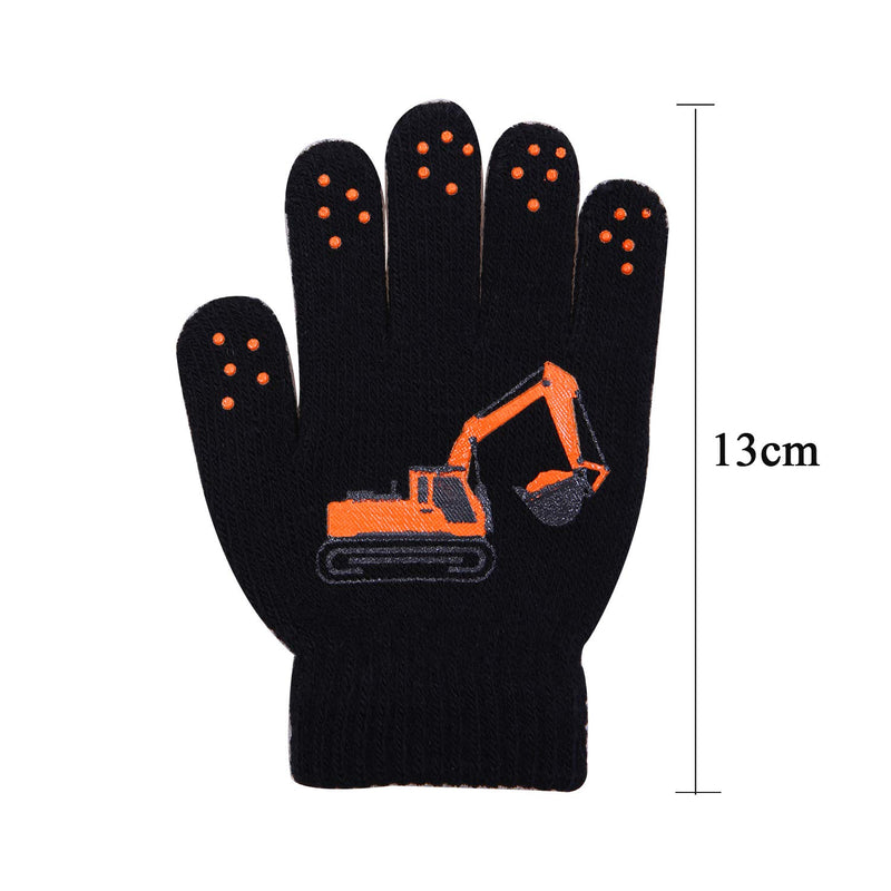 [Australia] - Cooraby 3 Pairs Winter Kids Gloves Warm Stretchy Knitted Magic Gloves Full Finger Mittens Colors H 3-5T 
