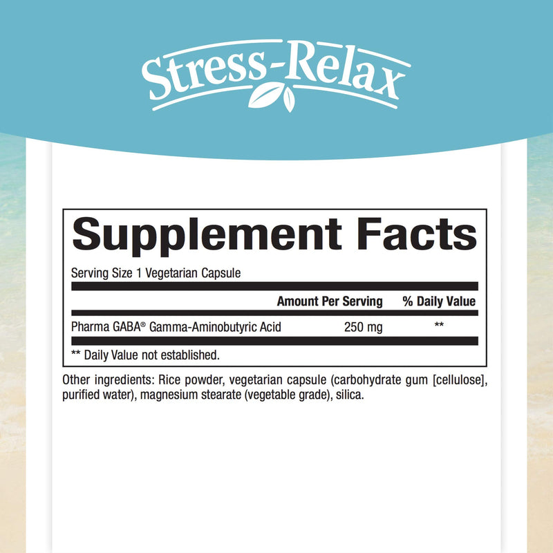 [Australia] - Stress-Relax Pharma GABA 250 mg by Natural Factors, Non-Drowsy Stress Support for Relaxation and Mental Focus, 60 Vegetarian Capsules, 60 Capsules 